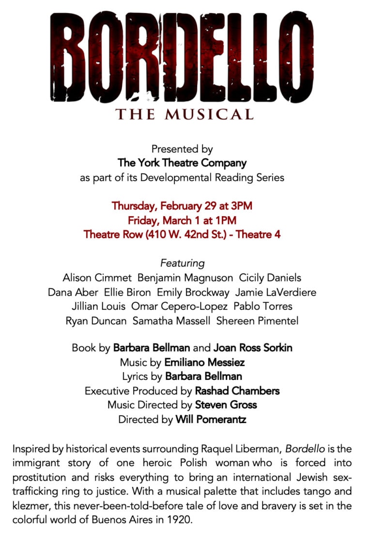 Bordello The Musical | The York Theatre Company | Developmental Reading Series